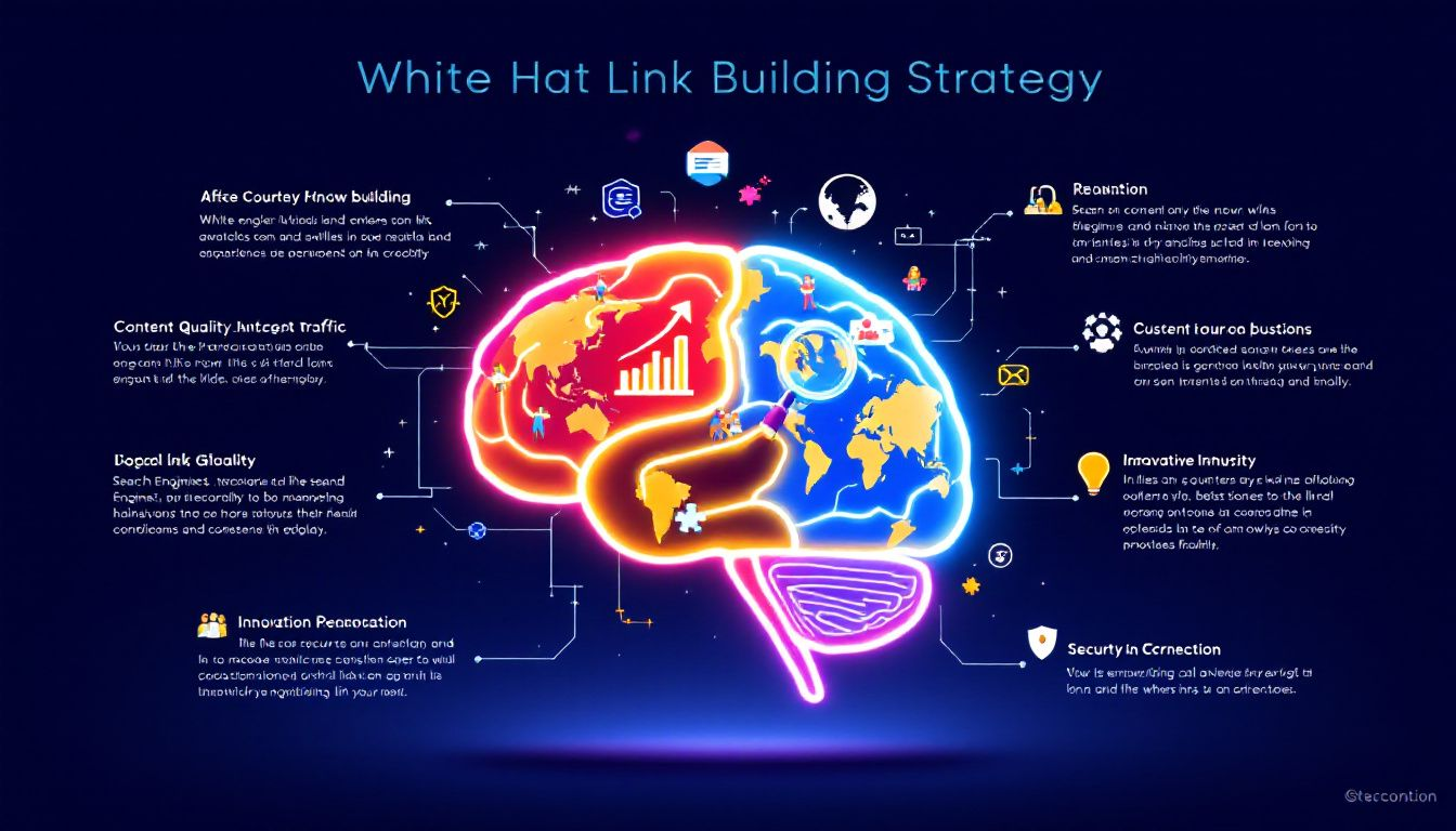 An infographic explaining effective white hat link building strategies.