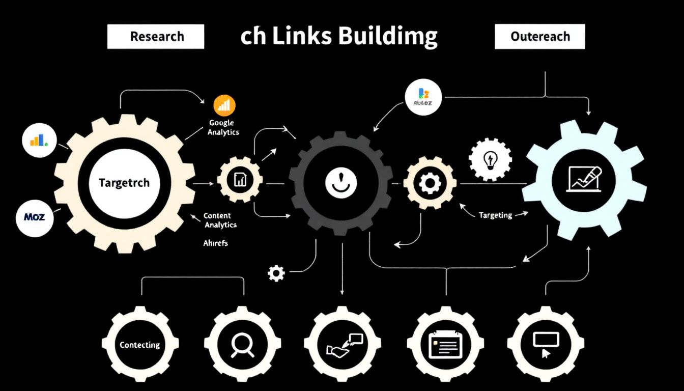 A chart showing tracking and measuring link building efforts.